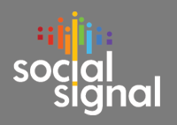 Social Signal logo reversed on grey