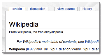 Wikipedia screenshot